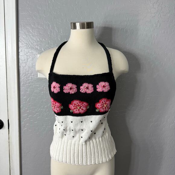 Anthropologie x Mandiga Maggie Flower Icon Open-Back Knit Tank Top, Medium - Picture 1 of 5